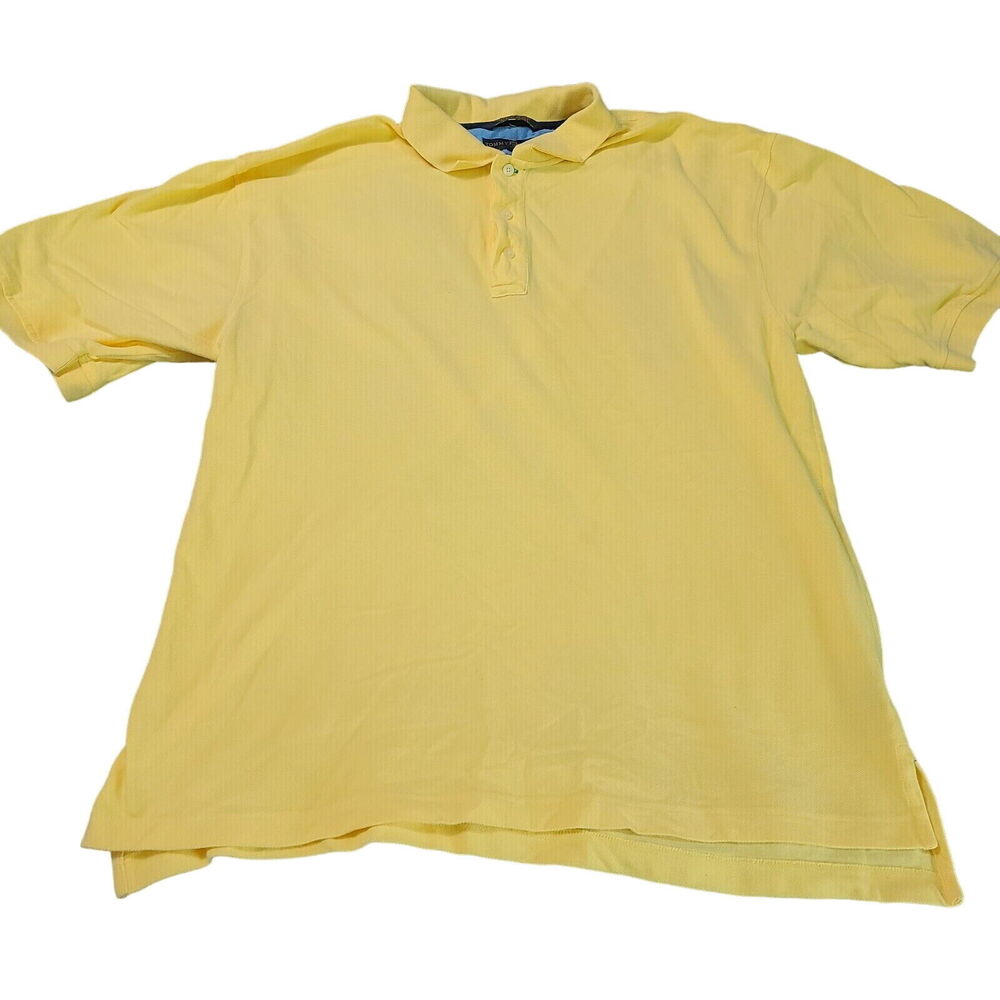 Tommy Hilfiger Mens Golf Polo Yellow Size XXL 100% Cotton Short Sleeve Pullover